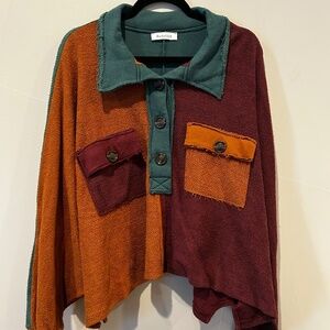 Cropped Collared Sweater